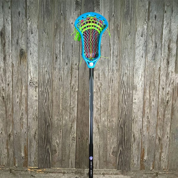 Lacrosse Fanatic Mens Complete Sticks Lax Fan Custom Mens Complete - Blue Kinetik 3 with Pink/Blue Mesh and Black Evo Shaft from Lacrosse Fanatic