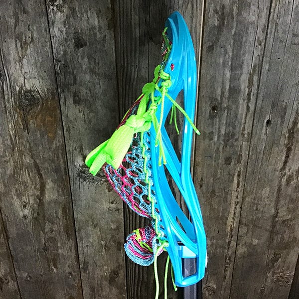 Lacrosse Fanatic Mens Complete Sticks Lax Fan Custom Mens Complete - Blue Kinetik 3 with Pink/Blue Mesh and Black Evo Shaft from Lacrosse Fanatic