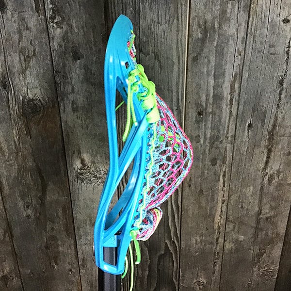 Lacrosse Fanatic Mens Complete Sticks Lax Fan Custom Mens Complete - Blue Kinetik 3 with Pink/Blue Mesh and Black Evo Shaft from Lacrosse Fanatic