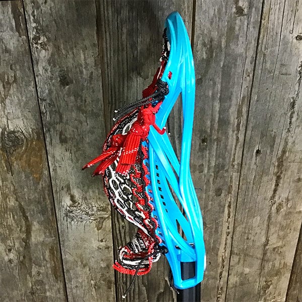 Lacrosse Fanatic Mens Complete Sticks Lax Fan Custom Mens Complete - Blue Kinetik 3 with Red/Black/White Mesh and Black Evo Shaft from Lacrosse Fanatic