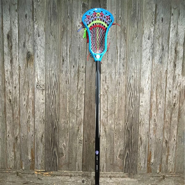 Lacrosse Fanatic Mens Complete Sticks Lax Fan Custom Mens Complete - Blue Kinetik 3 with Red/Blue Mesh and Black Evo Shaft from Lacrosse Fanatic