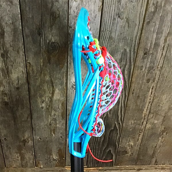Lacrosse Fanatic Mens Complete Sticks Lax Fan Custom Mens Complete - Blue Kinetik 3 with Red/Blue Mesh and Black Evo Shaft from Lacrosse Fanatic