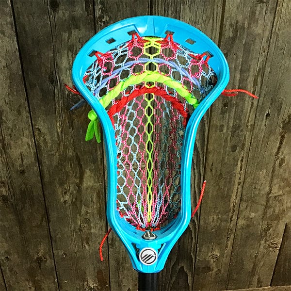 Lacrosse Fanatic Mens Complete Sticks Lax Fan Custom Mens Complete - Blue Kinetik 3 with Red/Blue Mesh and Black Evo Shaft from Lacrosse Fanatic