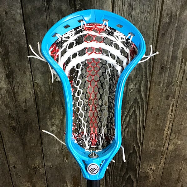 Lacrosse Fanatic Mens Complete Sticks Lax Fan Custom Mens Complete - Blue Kinetik 3 with USA Mesh and Black Evo Shaft from Lacrosse Fanatic