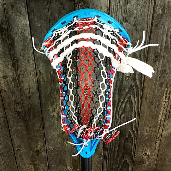 Lacrosse Fanatic Mens Complete Sticks Lax Fan Custom Mens Complete - Blue Kinetik 3 with USA Mesh and Black Evo Shaft from Lacrosse Fanatic