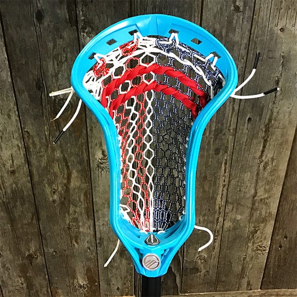 Lacrosse Fanatic Mens Complete Sticks Lax Fan Custom Mens Complete - Blue Kinetik 3 with USA Mesh and Black Evo Shaft from Lacrosse Fanatic