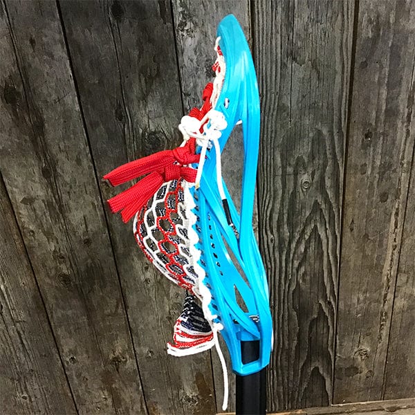 Lacrosse Fanatic Mens Complete Sticks Lax Fan Custom Mens Complete - Blue Kinetik 3 with USA Mesh and Black Evo Shaft from Lacrosse Fanatic
