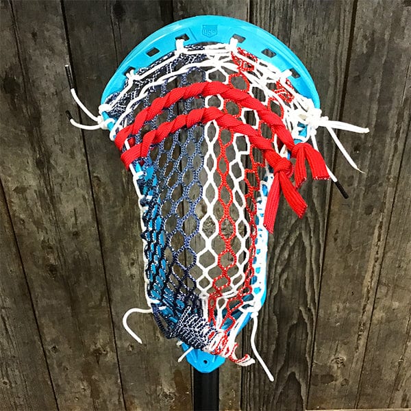Lacrosse Fanatic Mens Complete Sticks Lax Fan Custom Mens Complete - Blue Kinetik 3 with USA Mesh and Black Evo Shaft from Lacrosse Fanatic