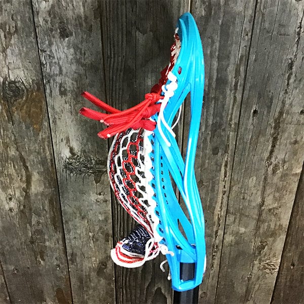 Lacrosse Fanatic Mens Complete Sticks Lax Fan Custom Mens Complete - Blue Kinetik 3 with USA Mesh and Black Evo Shaft from Lacrosse Fanatic