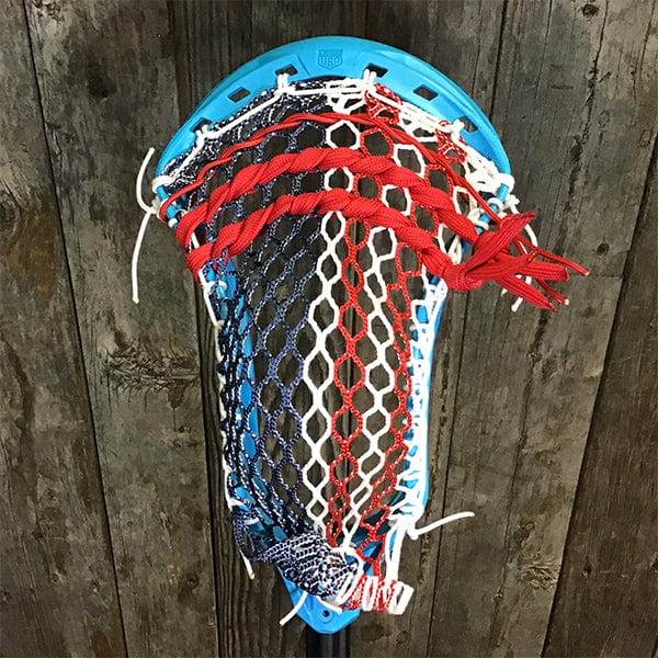 Lacrosse Fanatic Mens Complete Sticks Lax Fan Custom Mens Complete - Blue Kinetik 3 with USA Mesh and Black Evo Shaft from Lacrosse Fanatic