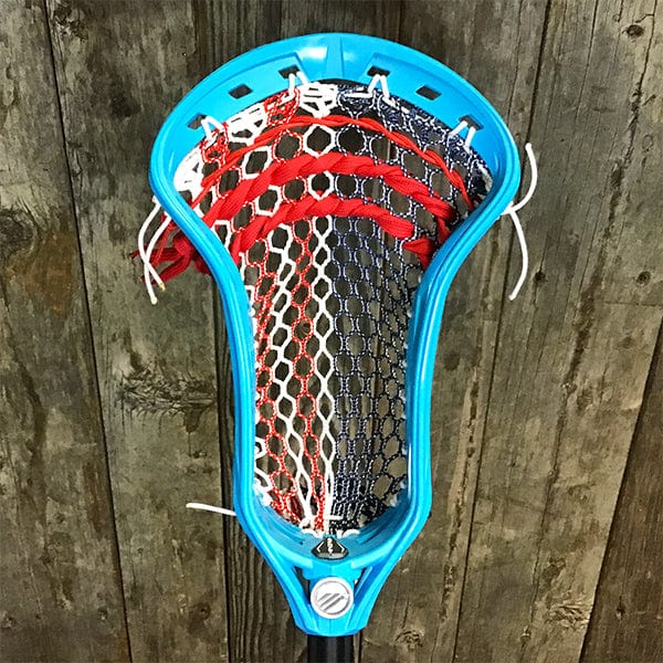 Lacrosse Fanatic Mens Complete Sticks Lax Fan Custom Mens Complete - Blue Kinetik 3 with USA Mesh and Black Evo Shaft from Lacrosse Fanatic