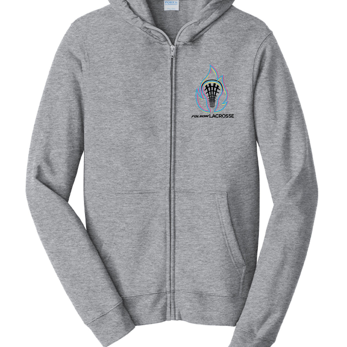 Lacrosse Fanatic  Athletic Hthr / XS Mens Fleece Zip Hoodie - Grey from Lacrosse Fanatic
