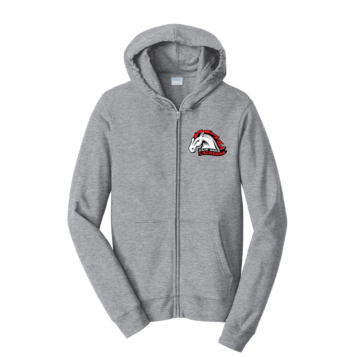 Lacrosse Fanatic  Spirit Wear Athletic Heather / XS Fair Oaks Mens Zip Fleece Hoodie from Lacrosse Fanatic