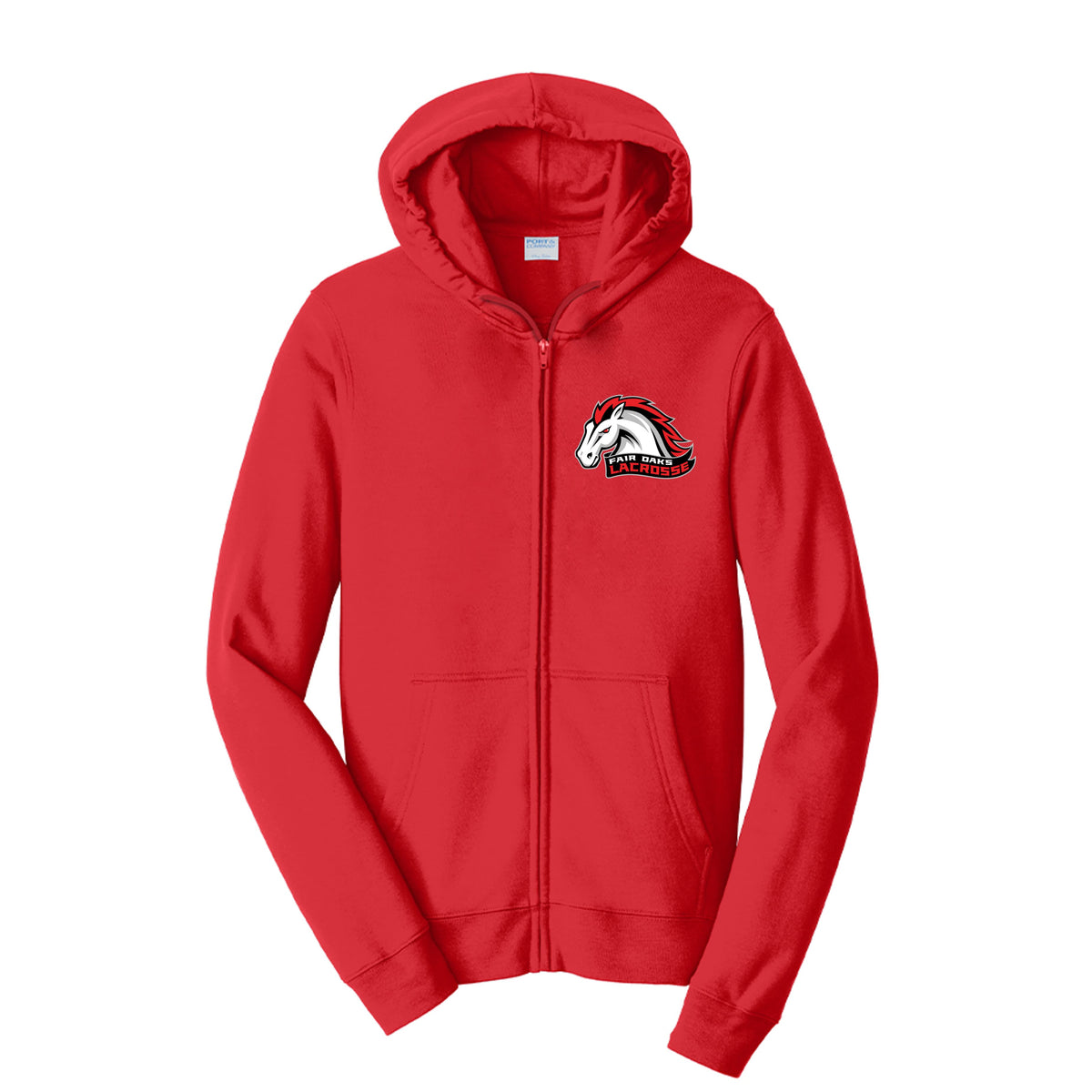 Lacrosse Fanatic  Spirit Wear Bright Red / XS Fair Oaks Mens Zip Fleece Hoodie from Lacrosse Fanatic