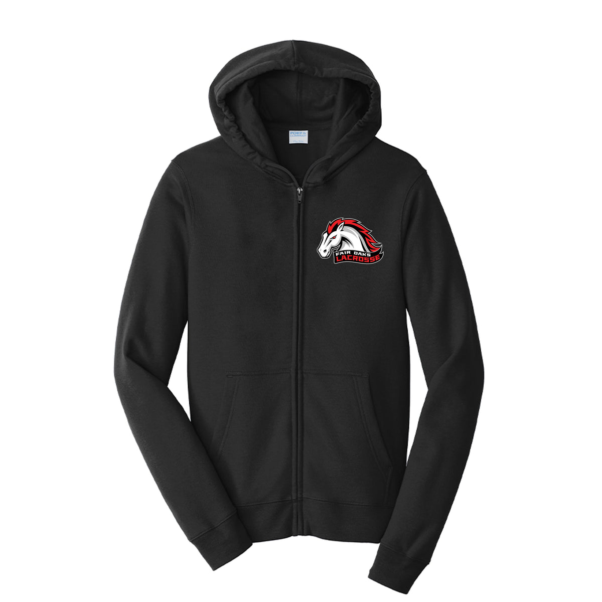 Lacrosse Fanatic  Spirit Wear Jet Black / XS Fair Oaks Mens Zip Fleece Hoodie from Lacrosse Fanatic