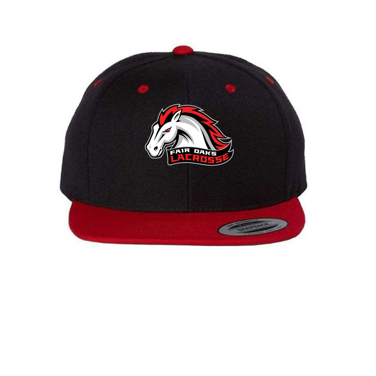 Lacrosse Fanatic  Spirit Wear Black/ Red / ONE SIZE Fair Oaks Snap Back Flat Bill Cap from Lacrosse Fanatic
