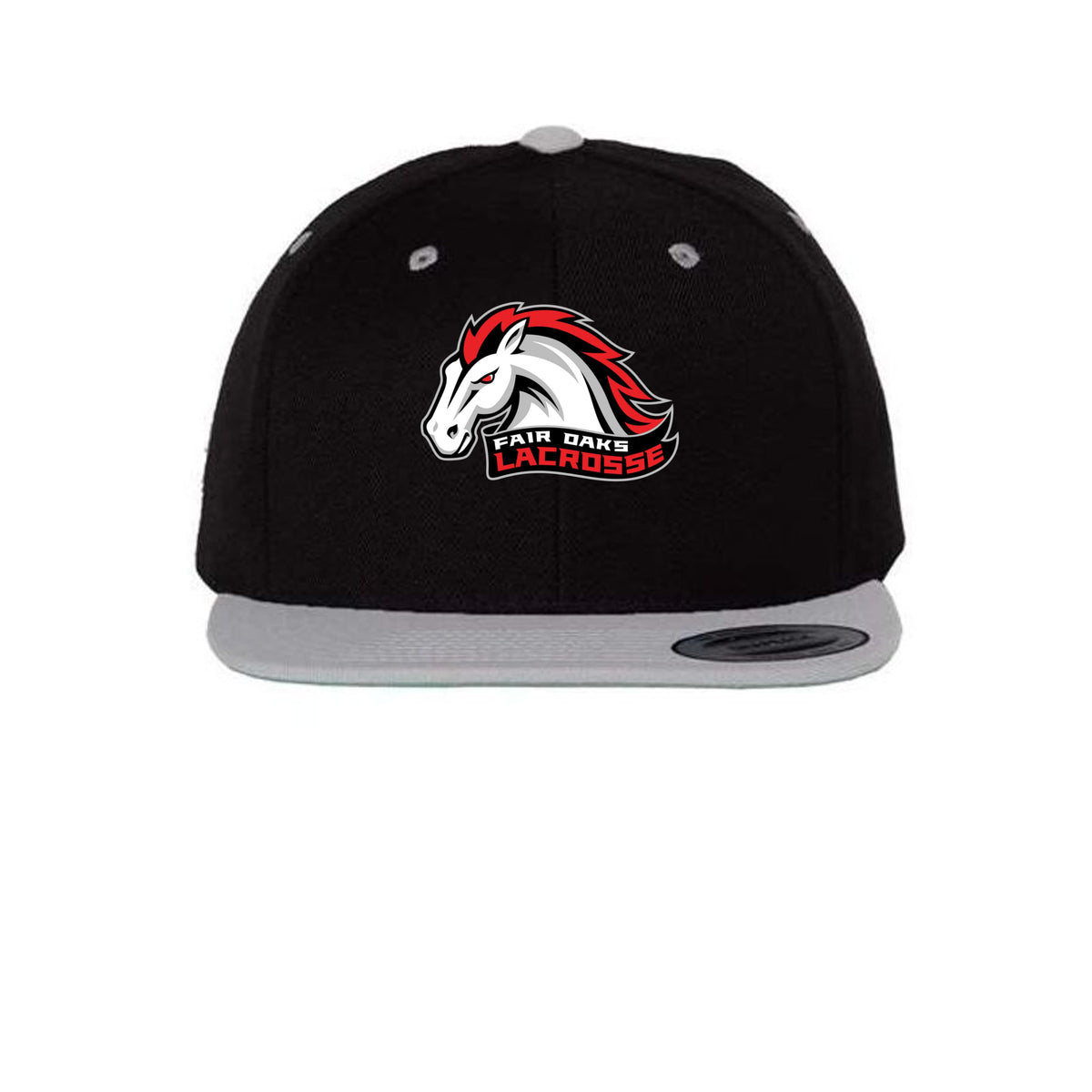 Lacrosse Fanatic  Spirit Wear Black/ Silver / ONE SIZE Fair Oaks Snap Back Flat Bill Cap from Lacrosse Fanatic