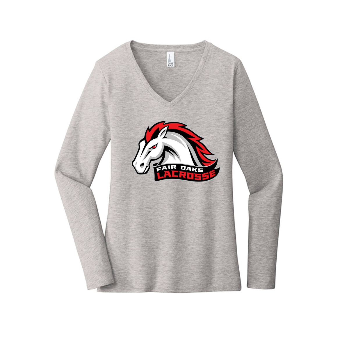 Lacrosse Fanatic  Spirit Wear Light Heather Grey / XS Fair Oaks Women's Long Sleeve V-Neck Tee from Lacrosse Fanatic