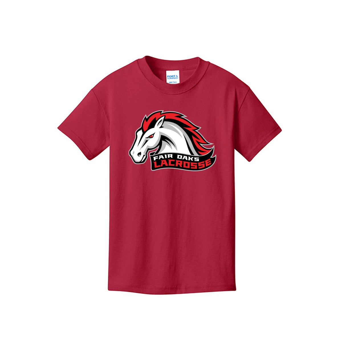 Lacrosse Fanatic  Spirit Wear Red / YXS Fair Oaks Youth Tee from Lacrosse Fanatic