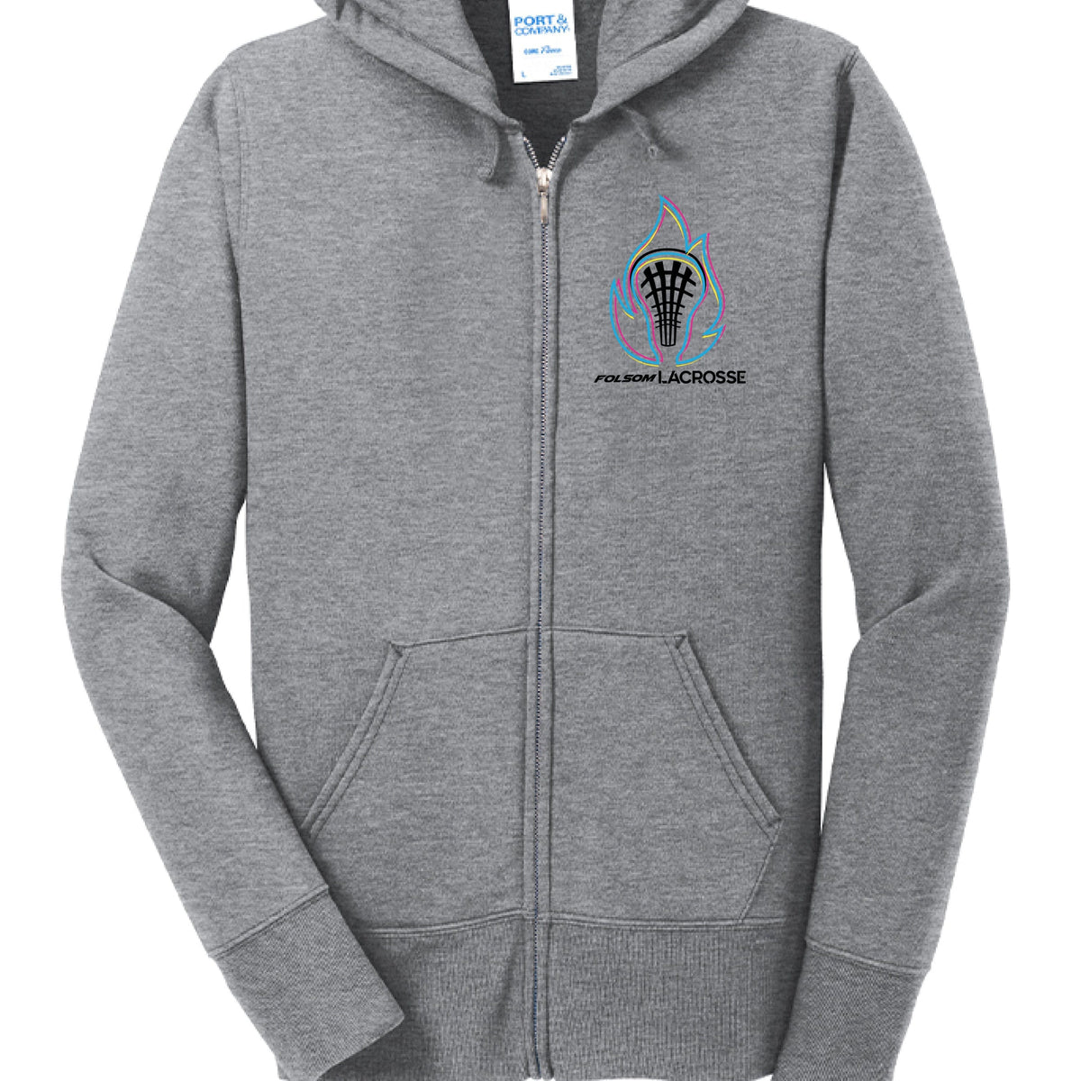 Lacrosse Fanatic  Athletic Hthr / XS Women's Fleece Zip Hoodie - Grey from Lacrosse Fanatic