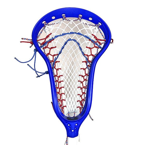 Lacrosse Fanatic Womens Complete Sticks Blue/White/White Lax Fan Custom Complete Womens Lacrosse Stick - Dyed Blue StringKing Mark 2 Defense Head and White Ignition Runner from Lacrosse Fanatic