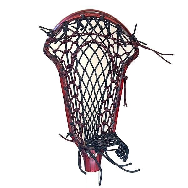 Lacrosse Fanatic Womens Complete Sticks Maroon/Black/White Lax Fan Custom Complete Womens Lacrosse Stick - Dyed Maroon ECD Infinity Pro Head and Black Crux Mesh 2 from Lacrosse Fanatic