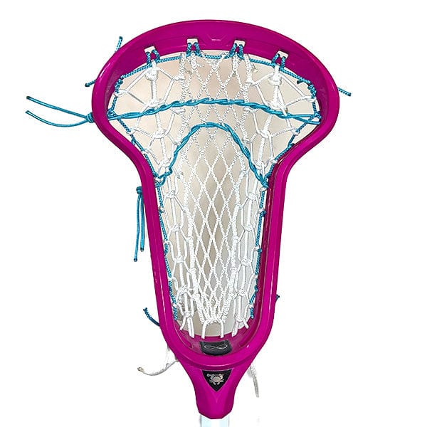 Lacrosse Fanatic Womens Complete Sticks Pink/White/White Lax Fan Custom Complete Womens Lacrosse Stick - Dyed Pink ECD Infinity Head and White Crux Mesh 2 from Lacrosse Fanatic