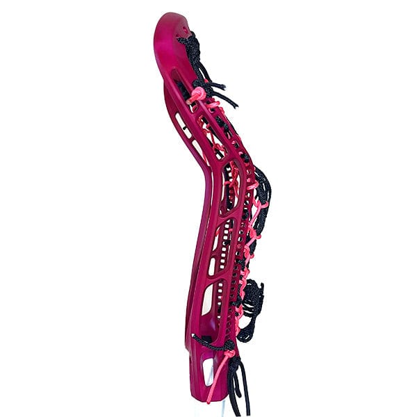 Lacrosse Fanatic Womens Complete Sticks Pink/Black/White Lax Fan Custom Complete Womens Lacrosse Stick - Dyed Pink StringKing Mark 2 Defense Head and Black Crux Mesh 2 from Lacrosse Fanatic