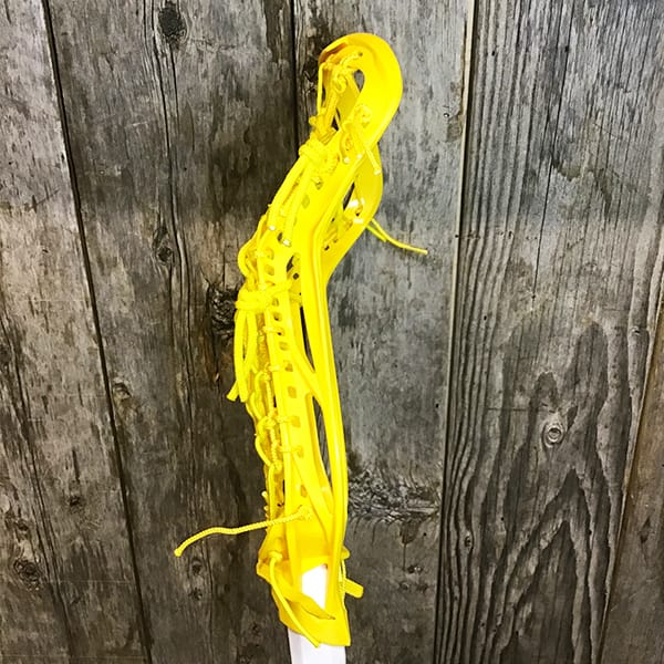 Lacrosse Fanatic Womens Complete Sticks Yellow /White Lax Fan Custom Complete Womens Lacrosse Stick - Yellow STX Crux Pro Head with Yellow Gait Flex Mesh pocket and Crux Pro Shaft from Lacrosse Fanatic