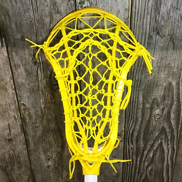 Lacrosse Fanatic Womens Complete Sticks Yellow /White Lax Fan Custom Complete Womens Lacrosse Stick - Yellow STX Crux Pro Head with Yellow Gait Flex Mesh pocket and Crux Pro Shaft from Lacrosse Fanatic