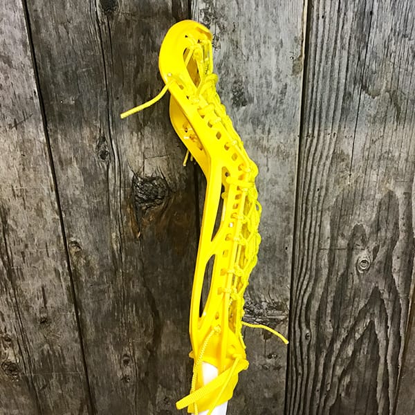 Lacrosse Fanatic Womens Complete Sticks Yellow /White Lax Fan Custom Complete Womens Lacrosse Stick - Yellow STX Crux Pro Head with Yellow Gait Flex Mesh pocket and Crux Pro Shaft from Lacrosse Fanatic