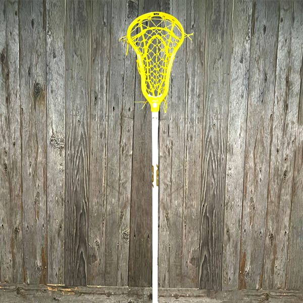 Lacrosse Fanatic Womens Complete Sticks Yellow /White Lax Fan Custom Complete Womens Lacrosse Stick - Yellow STX Crux Pro Head with Yellow Gait Flex Mesh pocket and Crux Pro Shaft from Lacrosse Fanatic