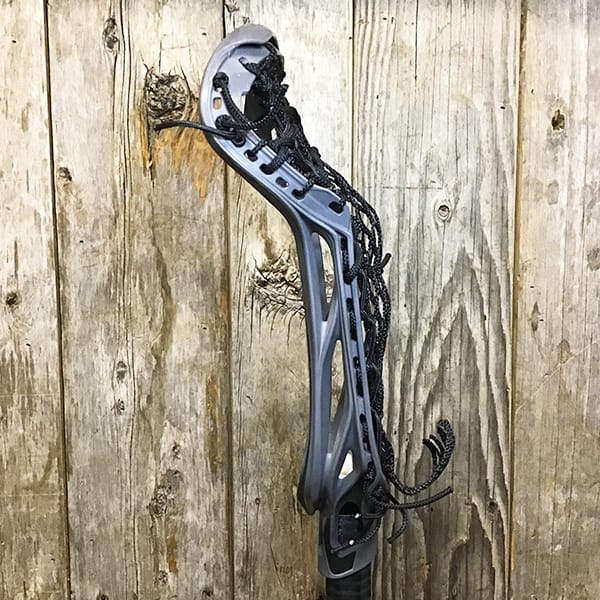 Lacrosse Fanatic Womens Complete Sticks Graphite/Black Lax Fan Custom Strung Graphite STX Exult 600 Womens Lacrosse Head with Black Crux Mesh Runner from Lacrosse Fanatic