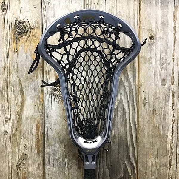 Lacrosse Fanatic Womens Complete Sticks Graphite/Black Lax Fan Custom Strung Graphite STX Exult 600 Womens Lacrosse Head with Black Crux Mesh Runner from Lacrosse Fanatic