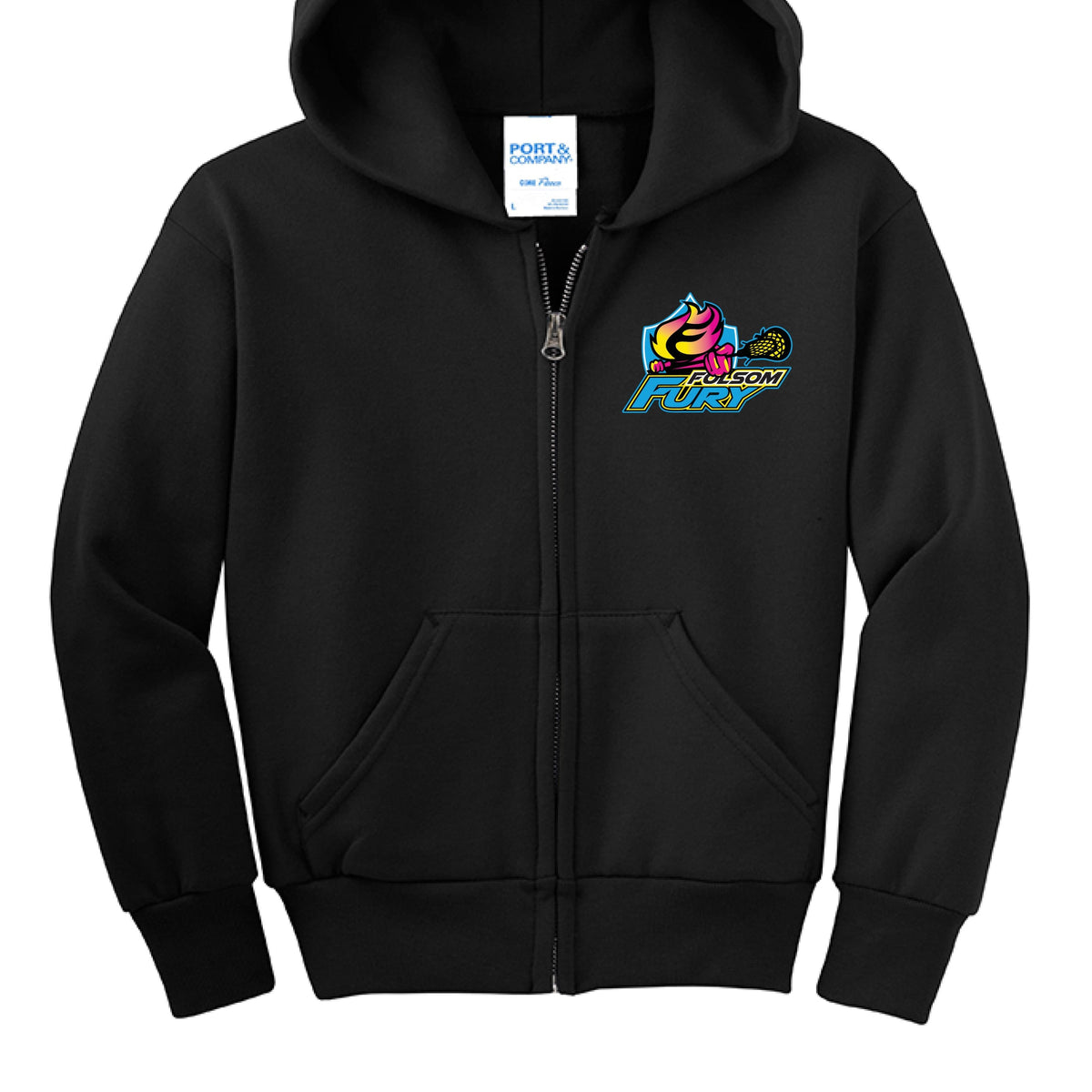 Lacrosse Fanatic  Jet Black / YXS Youth Zip Hoodie - Black from Lacrosse Fanatic
