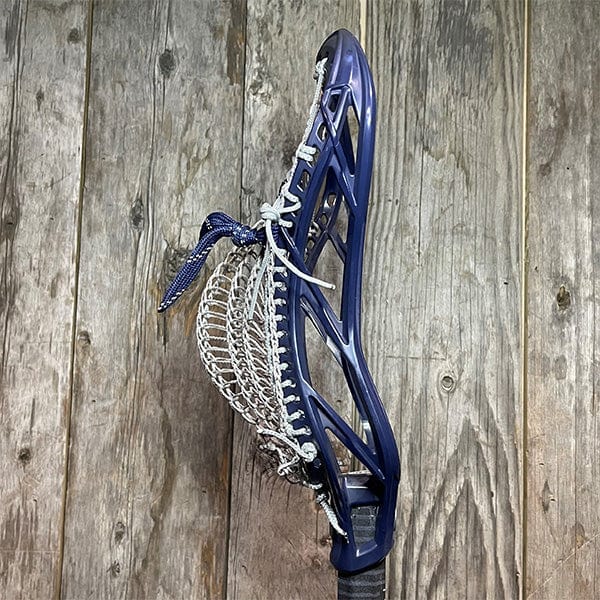 Maverik Mens Heads Navy Blue Lax Fan Custom Dyed Navy Blue Maverik Tactik 3 Mens Lacrosse Head with Silver Armor Mesh Spyder Wire from Lacrosse Fanatic