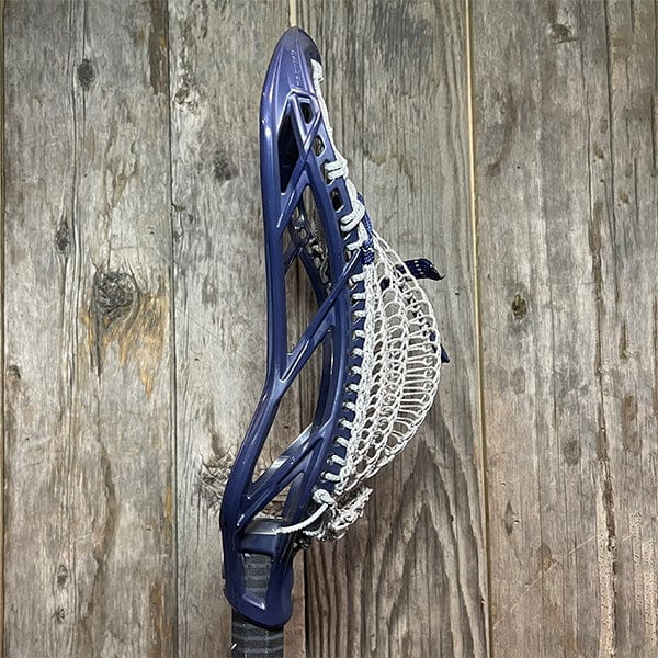 Maverik Mens Heads Navy Blue Lax Fan Custom Dyed Navy Blue Maverik Tactik 3 Mens Lacrosse Head with Silver Armor Mesh Spyder Wire from Lacrosse Fanatic