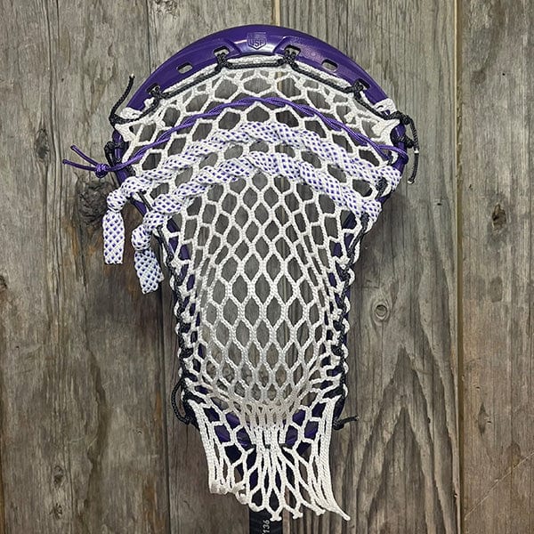 Maverik Mens Heads Purple/White Lax Fan Custom Dyed Purple Maverik Optik 3 Mens Lacrosse Head with White Hero Mesh from Lacrosse Fanatic