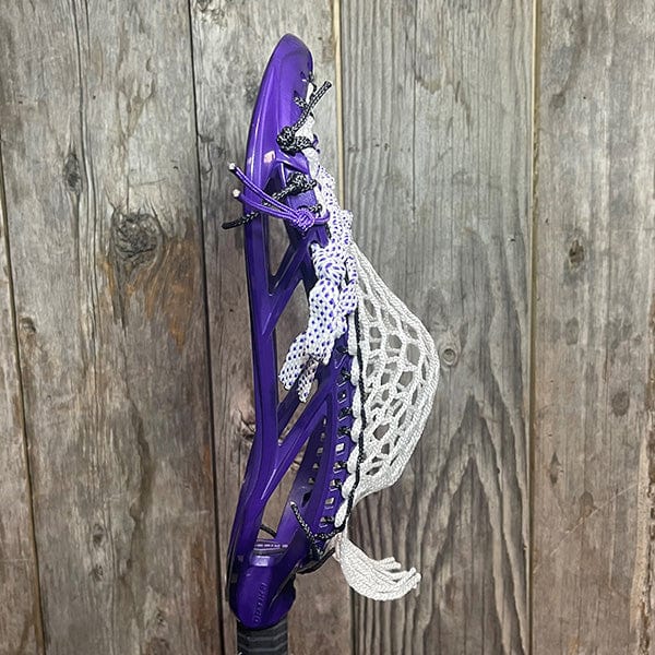 Maverik Mens Heads Purple/White Lax Fan Custom Dyed Purple Maverik Optik 3 Mens Lacrosse Head with White Hero Mesh from Lacrosse Fanatic