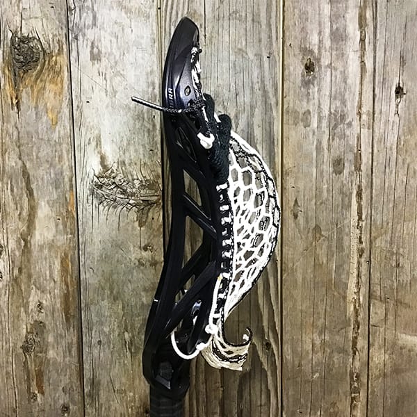 Maverik Mens Heads Black/White Lax Fan Custom Strung Black Maverik Kimera Mens Lacrosse Head with Black Striker Hero Mesh from Lacrosse Fanatic