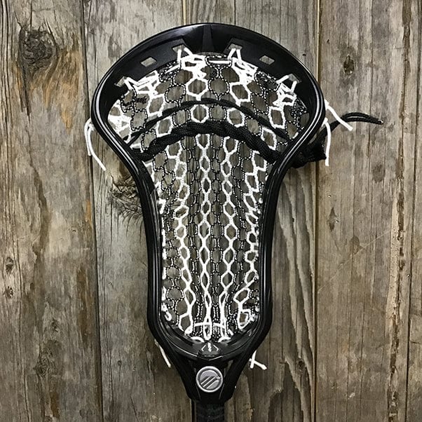 Maverik Mens Heads Black/Black Striker Lax Fan Custom Strung Black Maverik Kinetik 3 Mens Lacrosse Head with Black Storm Striker Hero 4.0 Mesh from Lacrosse Fanatic