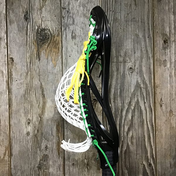 Maverik Mens Heads Black/White Lax Fan Custom Strung Black Maverik Kinetik 3 Mens Lacrosse Head with White Hero Mesh from Lacrosse Fanatic
