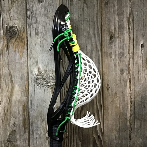 Maverik Mens Heads Black/White Lax Fan Custom Strung Black Maverik Kinetik 3 Mens Lacrosse Head with White Hero Mesh from Lacrosse Fanatic