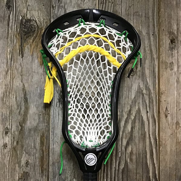 Maverik Mens Heads Black/White Lax Fan Custom Strung Black Maverik Kinetik 3 Mens Lacrosse Head with White Hero Mesh from Lacrosse Fanatic