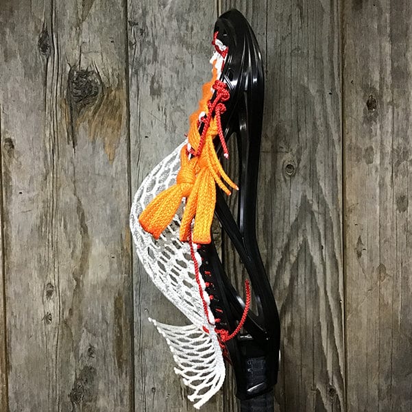 Maverik Mens Heads Black/White Lax Fan Custom Strung Black Maverik Kinetik 3 Mens Lacrosse Head with White Hero Mesh from Lacrosse Fanatic