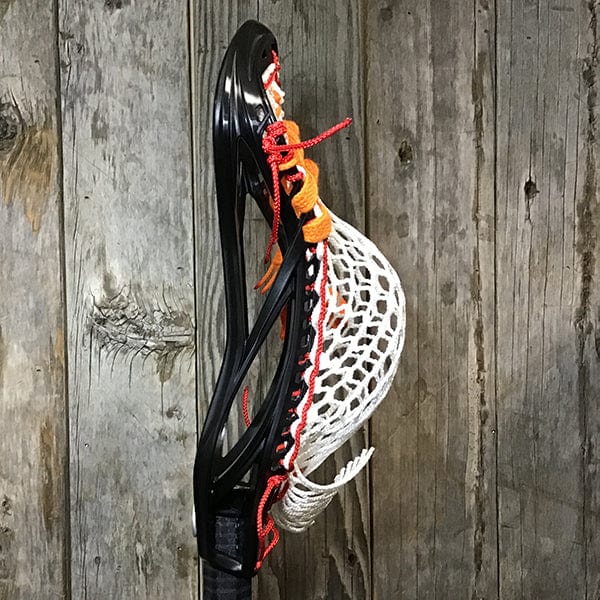 Maverik Mens Heads Black/White Lax Fan Custom Strung Black Maverik Kinetik 3 Mens Lacrosse Head with White Hero Mesh from Lacrosse Fanatic