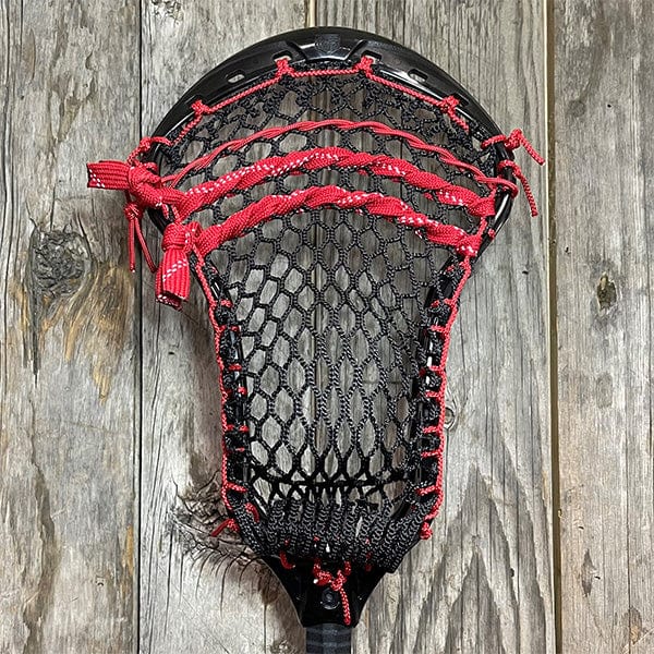 Maverik Mens Heads Black/Black Lax Fan Custom Strung Black Maverik Optik 3 Mens Lacrosse Head with Black Hero Mesh from Lacrosse Fanatic