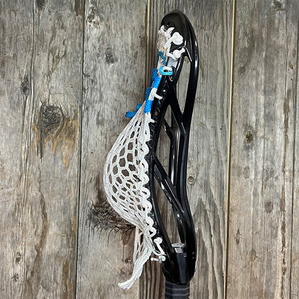 Maverik Mens Heads Black/White Lax Fan Custom Strung Black Maverik Optik 3 Mens Lacrosse Head with White Hero Mesh from Lacrosse Fanatic