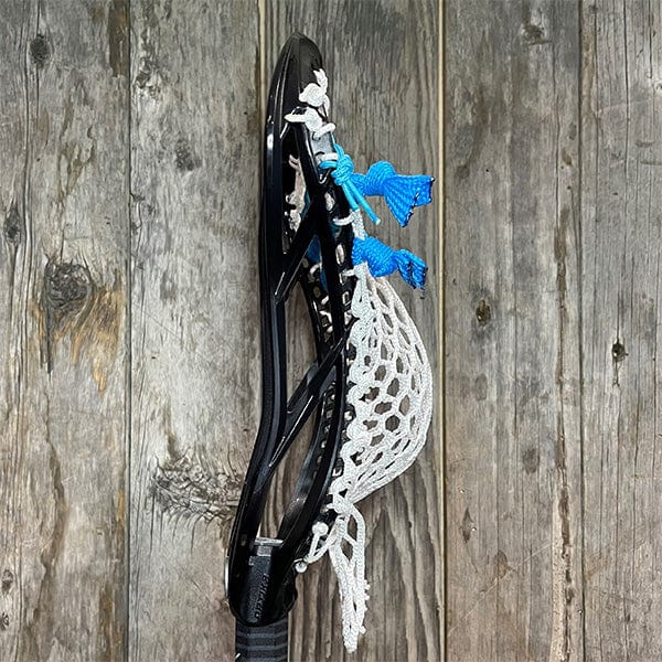 Maverik Mens Heads Black/White Lax Fan Custom Strung Black Maverik Optik 3 Mens Lacrosse Head with White Hero Mesh from Lacrosse Fanatic