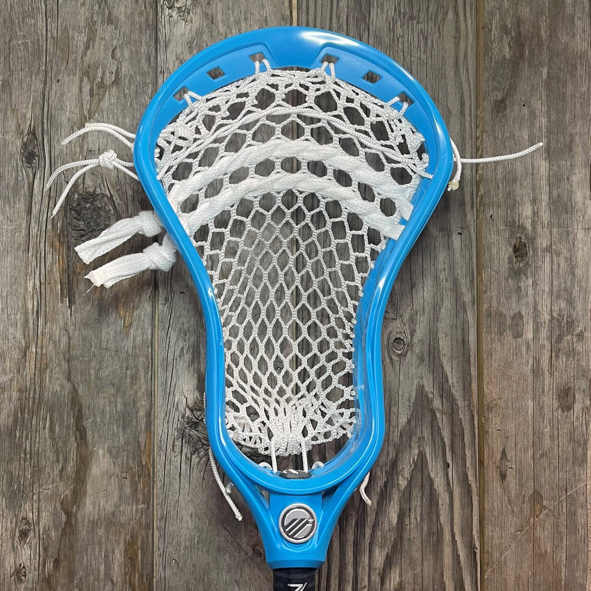 Maverik Mens Heads Blue Lax Fan Custom Strung Blue Maverik Havok 2 Mens Lacrosse Head with White Hero Mesh from Lacrosse Fanatic